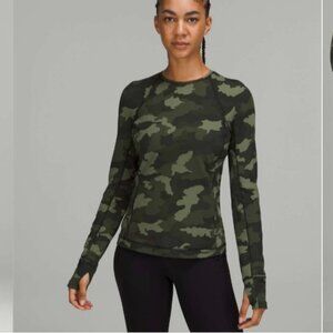 lululemon athletica Women's Long Sleeve Camo Crew - Green/Olive